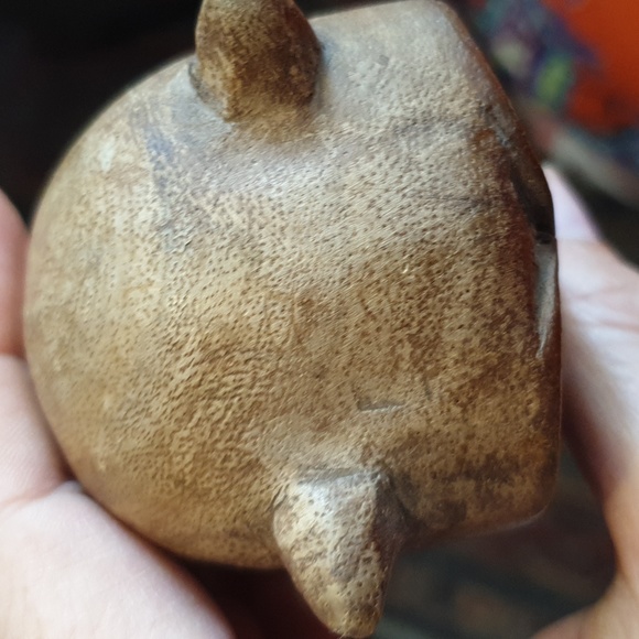 Carved wooden owl decoration 10x6x6cm painted wood carving - Picture 8 of 8